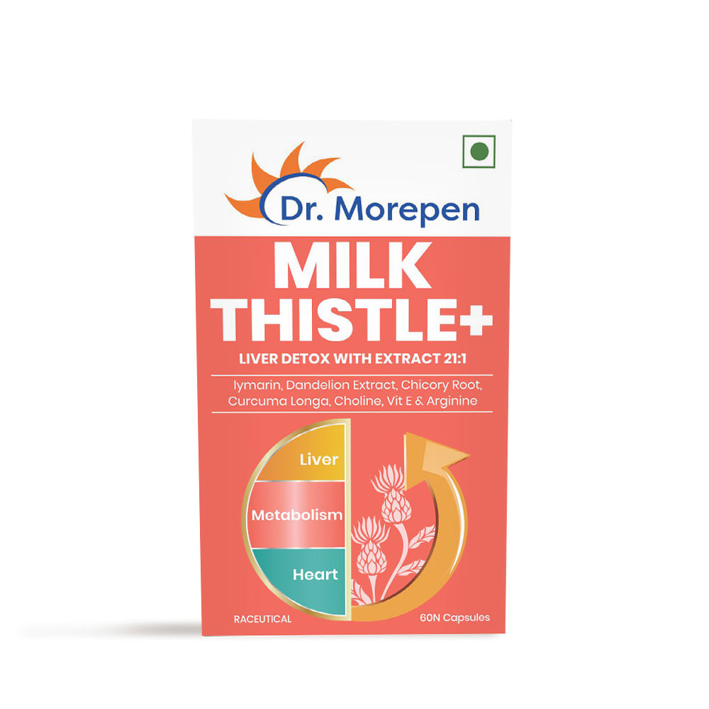 DR. MOREPEN Milk Thistle+ For Liver Detox, Protection & Enhancement | Dandelion Root Support Healthy Liver Function for Men and Women |Silymarin Milk Thistle Capsules Vegan 60 Capsules