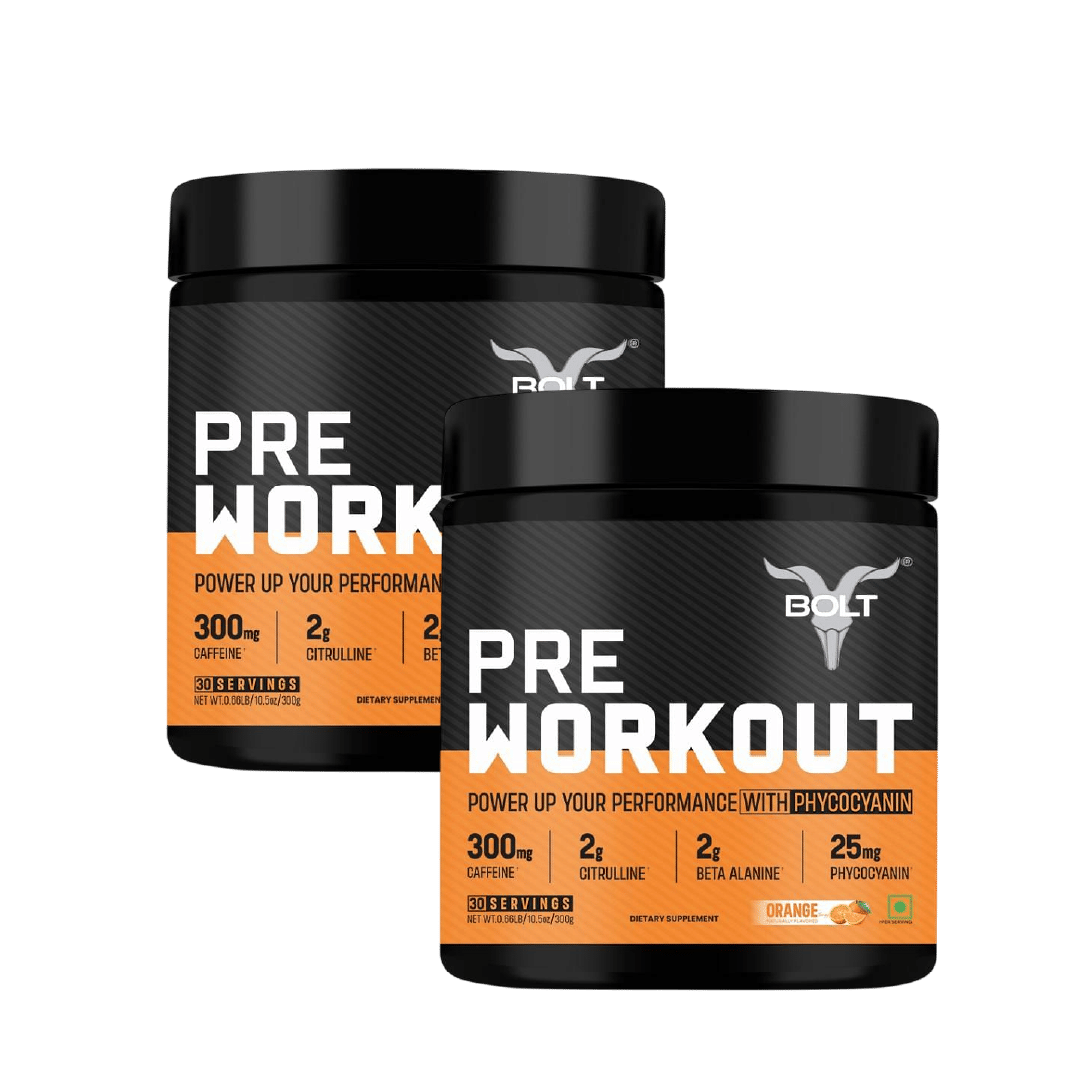 Bolt Nutrition Pre Workout Supplement With Caffeine, Citrulline Malate, B Alanine, Taurine | For Explosive Energy, Pump & Focus | 300g, 30 Servings Bolt Nutrition Pre Workout Supplement With Caffeine, Citrulline Malate, B Alanine, Taurine | For Explosive