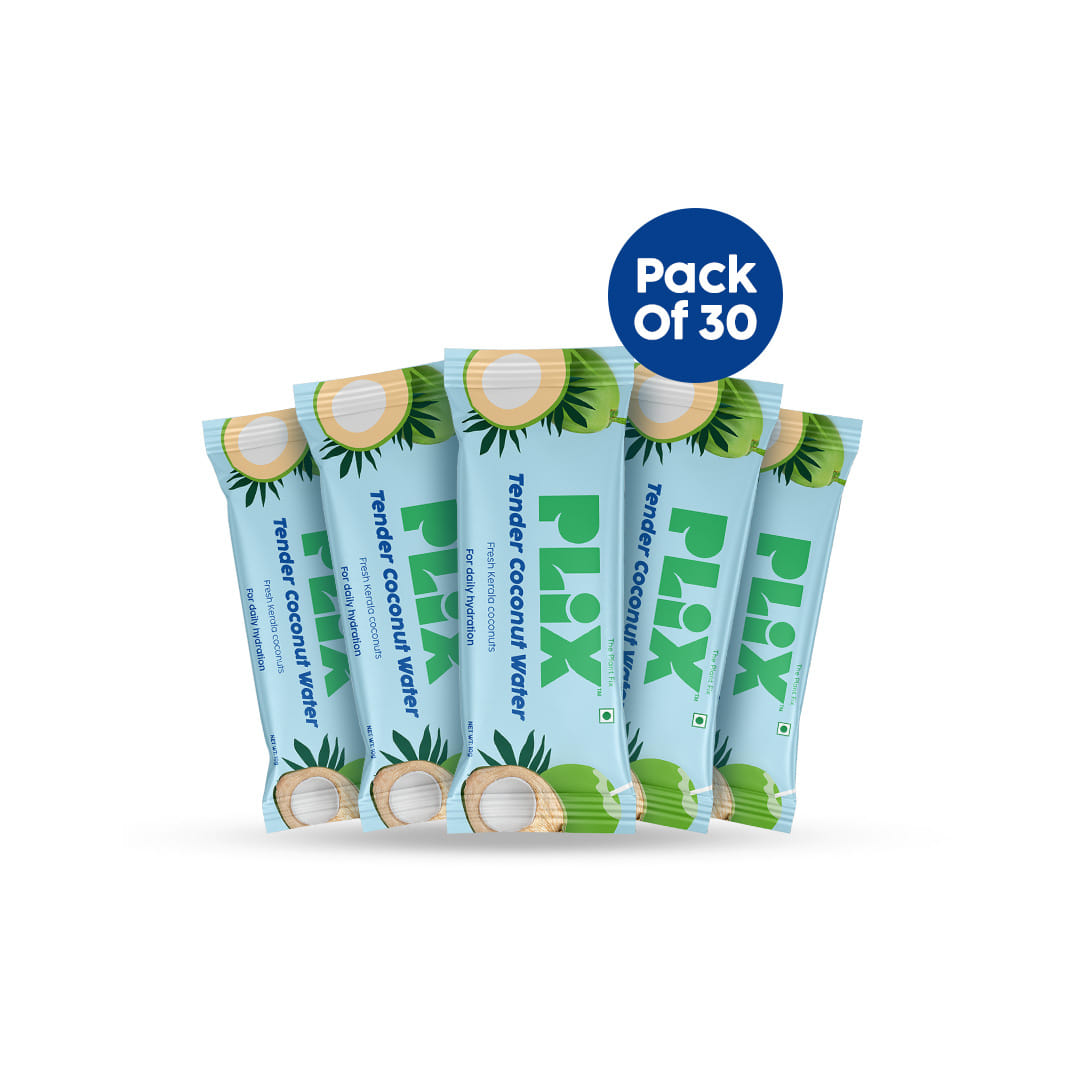 PLIX Tender Coconut Water Premix Powder Pack of 30 Sachets with Natural Electrolytes for an Instant Energy fix and easy Digestion Daily Hydration & Healthy Skin Easy to consume