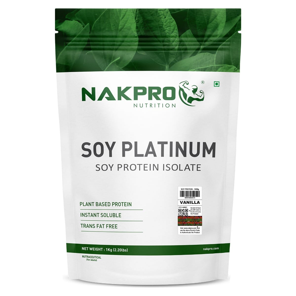 NAKPRO Soy Protein Isolate, Vanilla 1kg | 25.3g Protein | Plant Protein Powder | Easy To Digest | All Essential Amino Acids for Muscle Support and Recovery