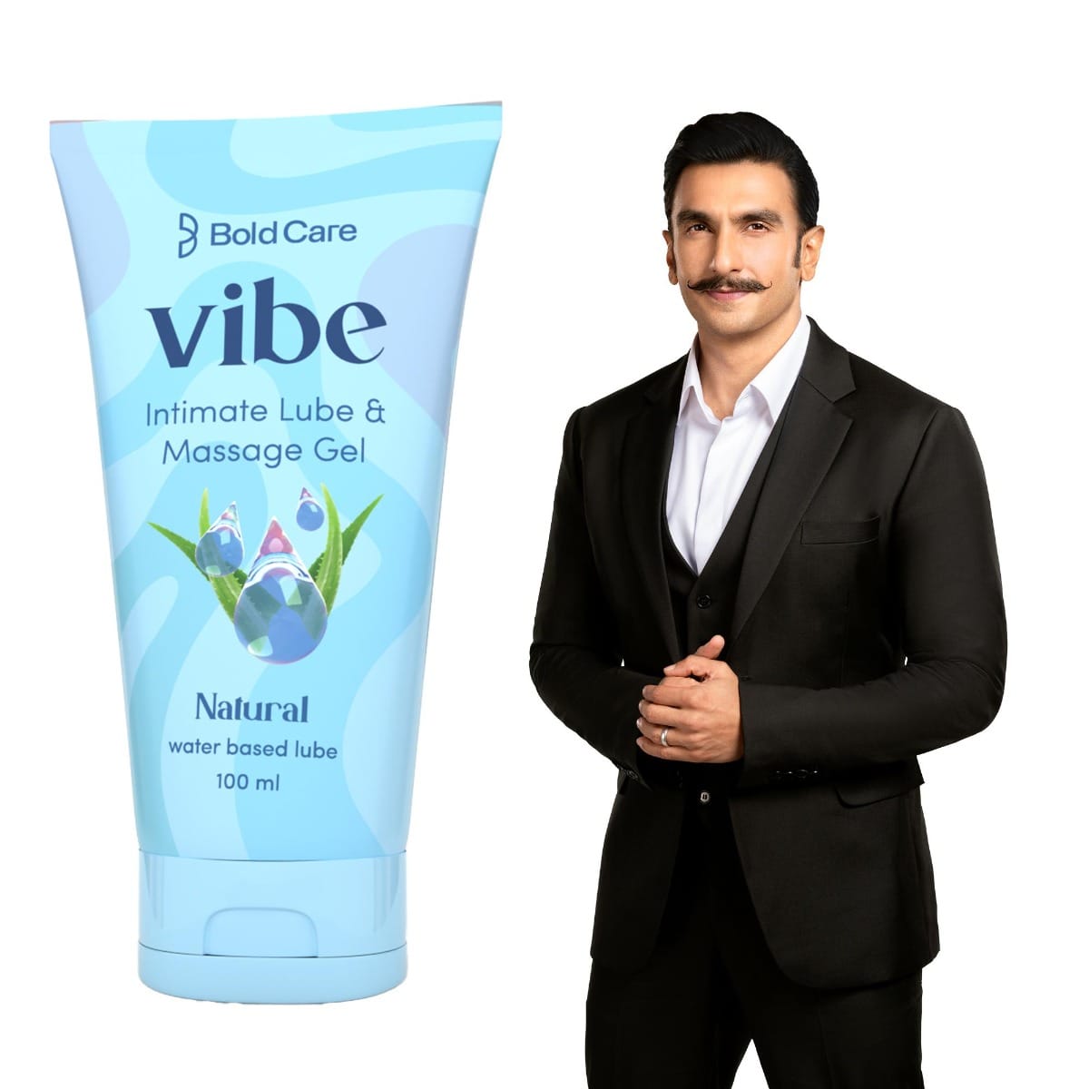 Bold Care Vibe Natural - Personal Lubricant for Men and Women - Water Based Lube - Skin Friendly, Silicone and Paraben Free - No Side Effects - 100 ml