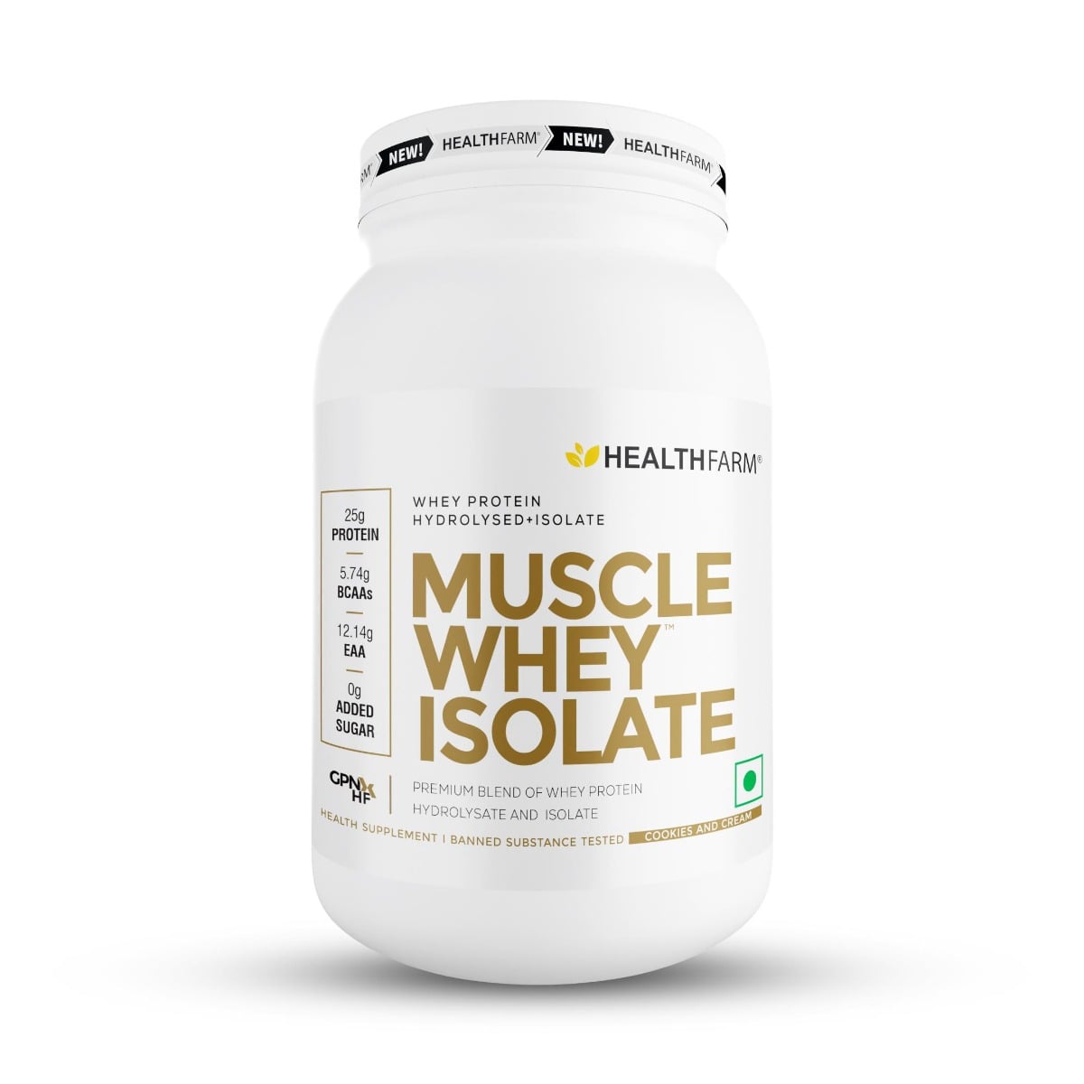 Healthfarm Muscle Whey Isolate Protein Powder, 100% Pure Isolate Healthfarm Muscle Whey Isolate Protein Powder, 100% Pure Isolate (Strawberry Delight, 1kg)