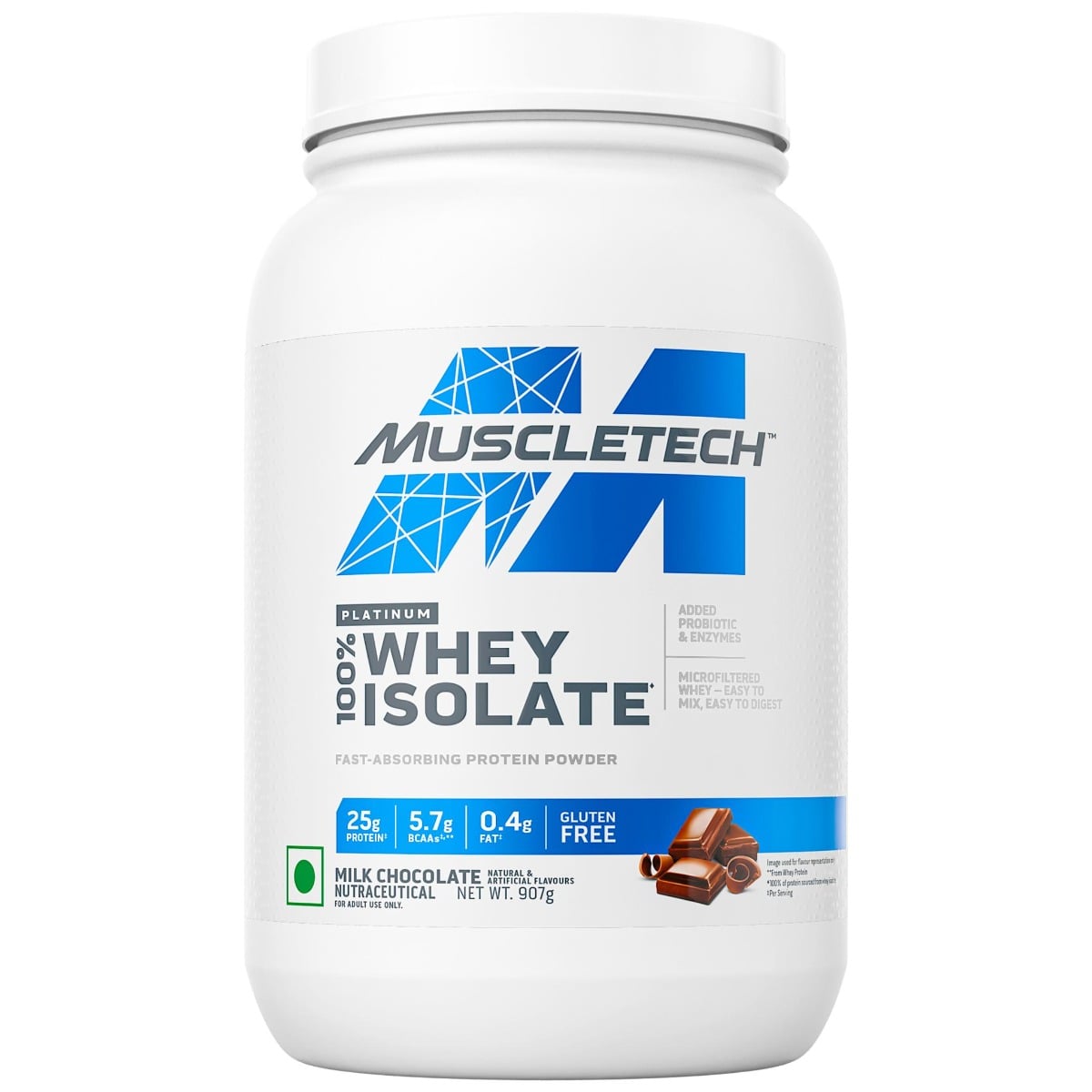Muscletech Platinum 100% Whey Isolate, Milk Chocolate Muscletech Platinum 100% Whey Isolate, Milk Chocolate, 2kg - Milk Chocolate