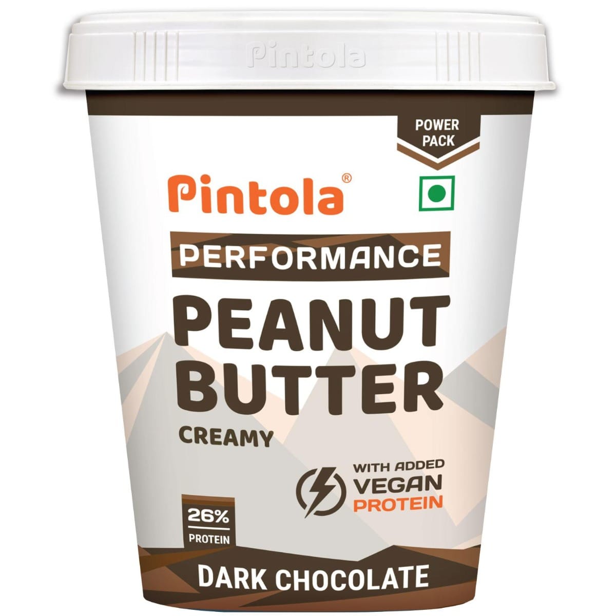 Pintola Dark Chocolate Performance Series Peanut Butter (Creamy) - 1kg | Vegan Protein | 26% Protein | High Protein & Source of Fiber