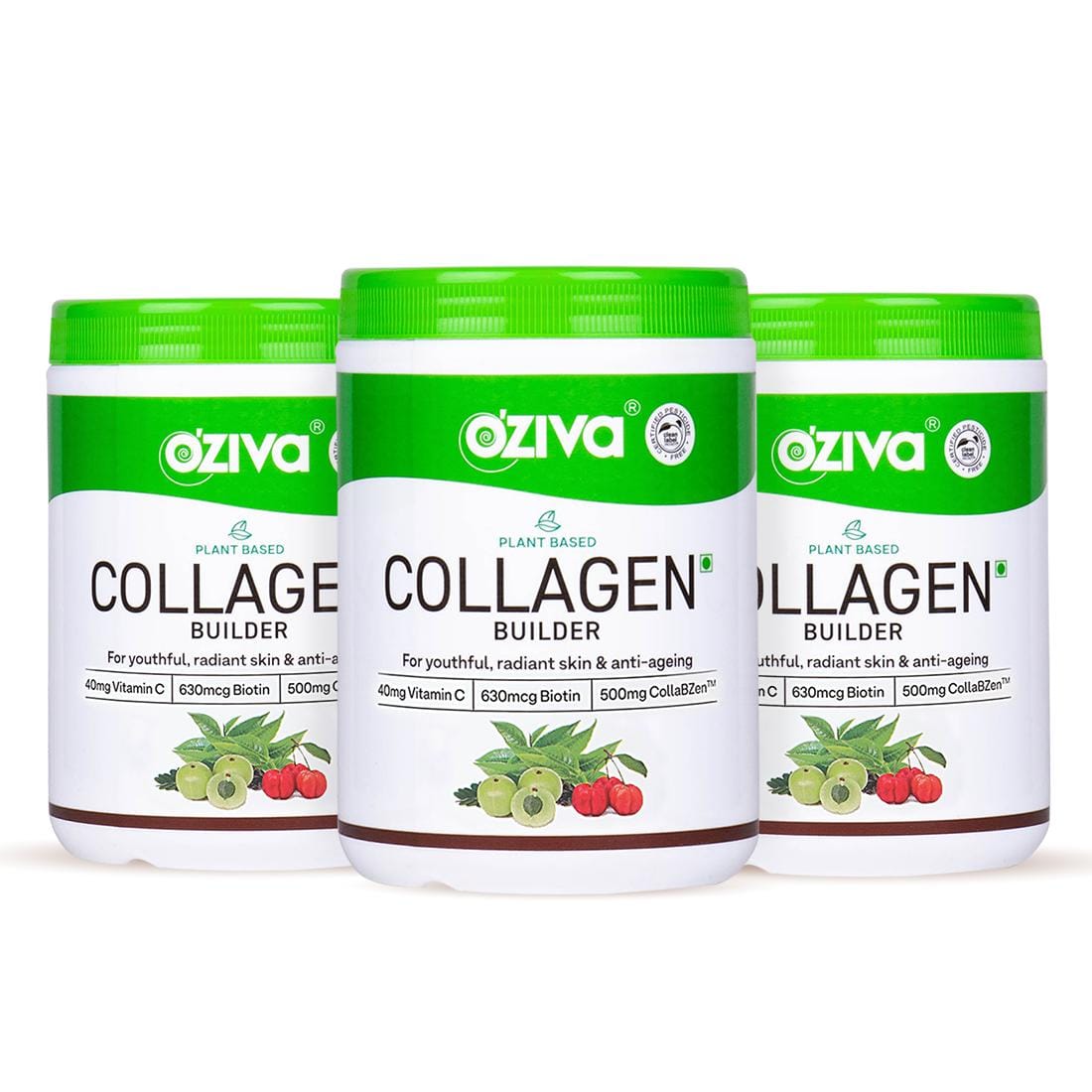 OZiva Plant Based Collagen Builder Glowing & Youthful Skin OZiva Plant Based Collagen Builder Powder for Skin Radiance & Youthful Glow | 100% Natural with Biotin & Vitamin C | Clinically Proven Powdered Collagen (750g, Pack of 3) (Classic)
