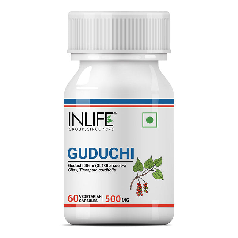 INLIFE Guduchi Giloy (Tinospora Cordifolia) Stem Extract Immunity Boosters for Adults Supplement, 500mg 60 Vegetarian Capsules