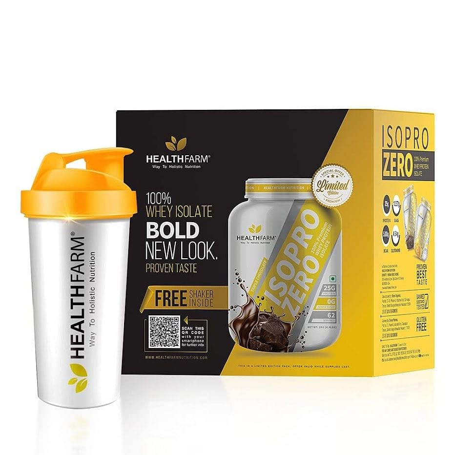 Healthfarm Isopro Zero Whey Isolate Protein 2kg | 62 Servings | 25g Isolate Protein | Triple Chocolate