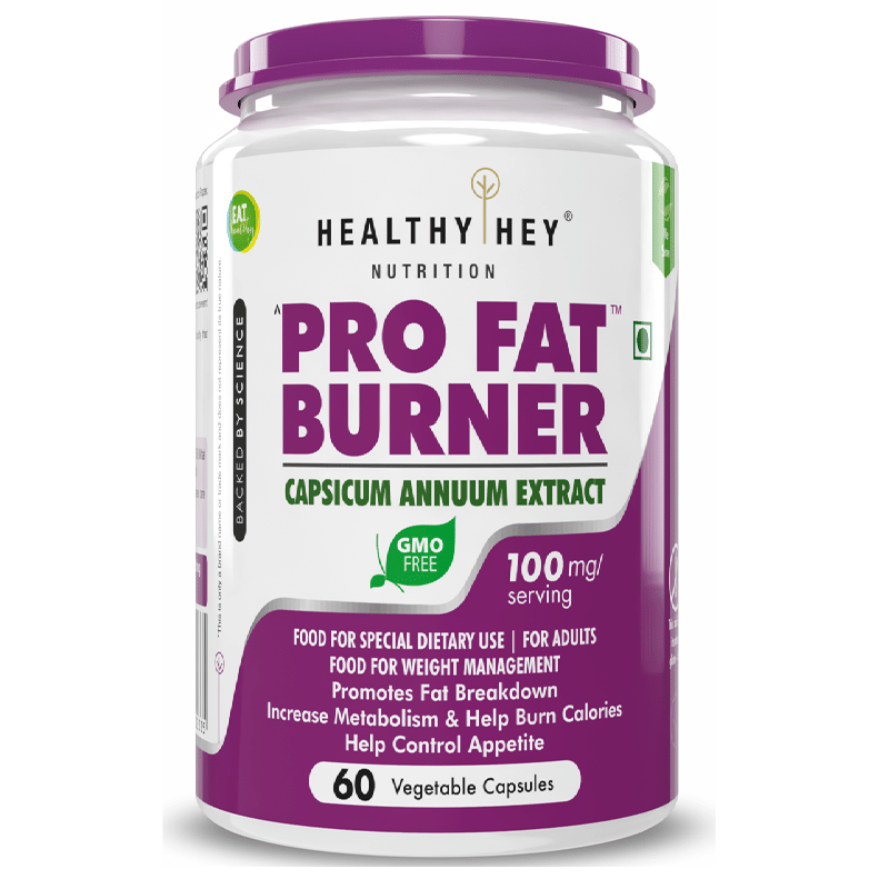 HealthyHey Nutrition PRO FAT BURNER Capsicum Annuum Extract - 60 Vegetable Capsules