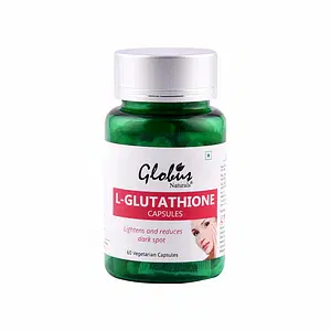 Globus Naturals L-Glutathione Skin Whitening Capsules, For Dark Spot Reduction, 60caps
