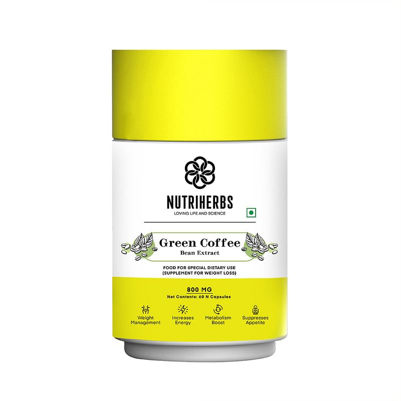 

Nutriherbs Green Coffee Bean Extract 800mg 60 Capsules (50% Chlorogenic Acid) Supports Weight Management, Boosts Metabolism, Suppresses Appetite Me...