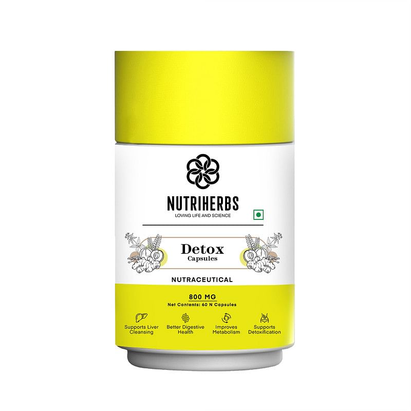 

Nutriherbs Detox 60 Capsules 800mg Supports Weight Management, Cleanses Toxins, Detoxifies the Body, Improves Metabolism & Promotes Healthy Lifesty...