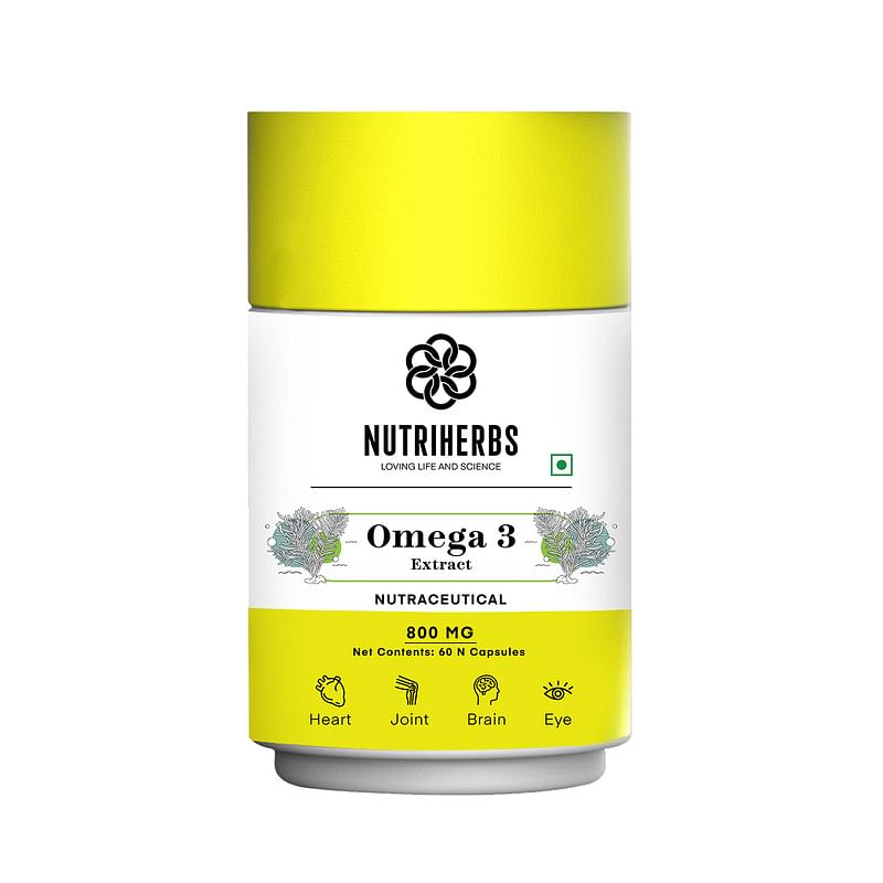 

Nutriherbs Omega 3 EPA & DHA Rich Algae Dietary Supplement Improves Brain Functionality Supports Joint Health - 800mg 60 Capsules