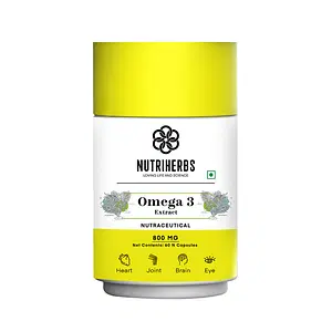 Nutriherbs Omega 3 EPA & DHA Rich Algae Dietary Supplement Improves Brain Functionality Supports Joint Health - 800mg 60 Capsules