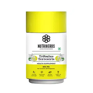 Nutriherbs Tribulus Terrestris Stamina Booster For Men Enhanced Performance, Muscle Mass & Energy (60 Capsules 800 mg)