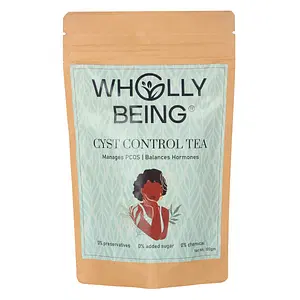 Wholly Being Cyst Control Tea for managing PCOS,regular period,facial hair,acne with Gokshura, Spearmint, Chasteberry, Ashwagandha, Fenugreek seeds etc(100gm)