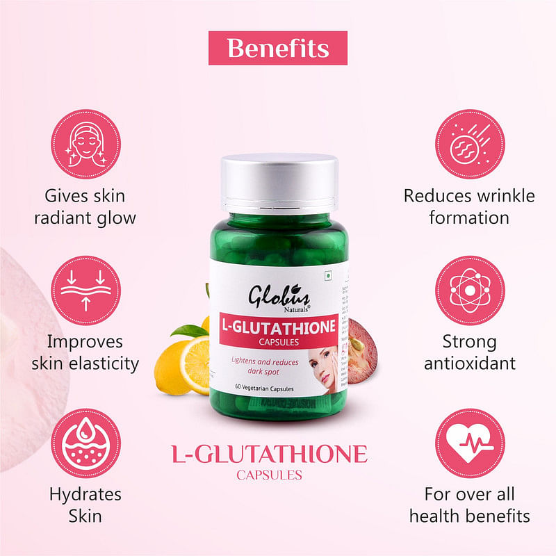 Globus Naturals L Glutathione Skin Whitening Capsules For Dark