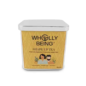 Wholly Being Shape Up Tea for weight management and improve metabolism with Punarnava, Manjistha, Harad, Pipal, Senna leaves, Triphala etc.(20 Tea bags)