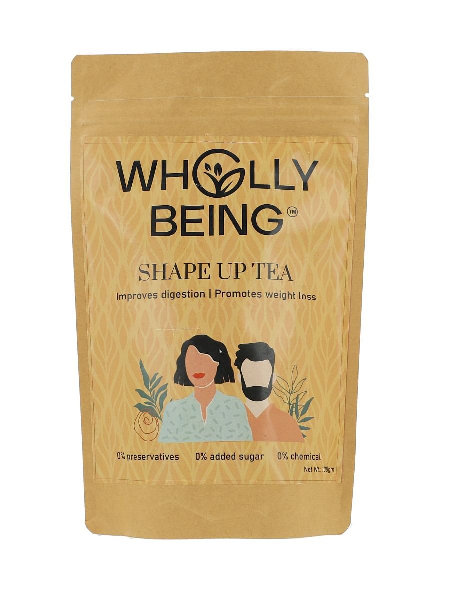 

Wholly Being Shape Up Tea for weight management and improve metabolism with Punarnava, Manjistha, Harad, Pipal, Senna leaves, Triphala etc.(100gm)