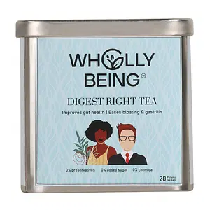 Wholly Being-Digest Right Tea for better digestion & gut health with Anantmool, Moringa, star Anise etc (20 tea bags)