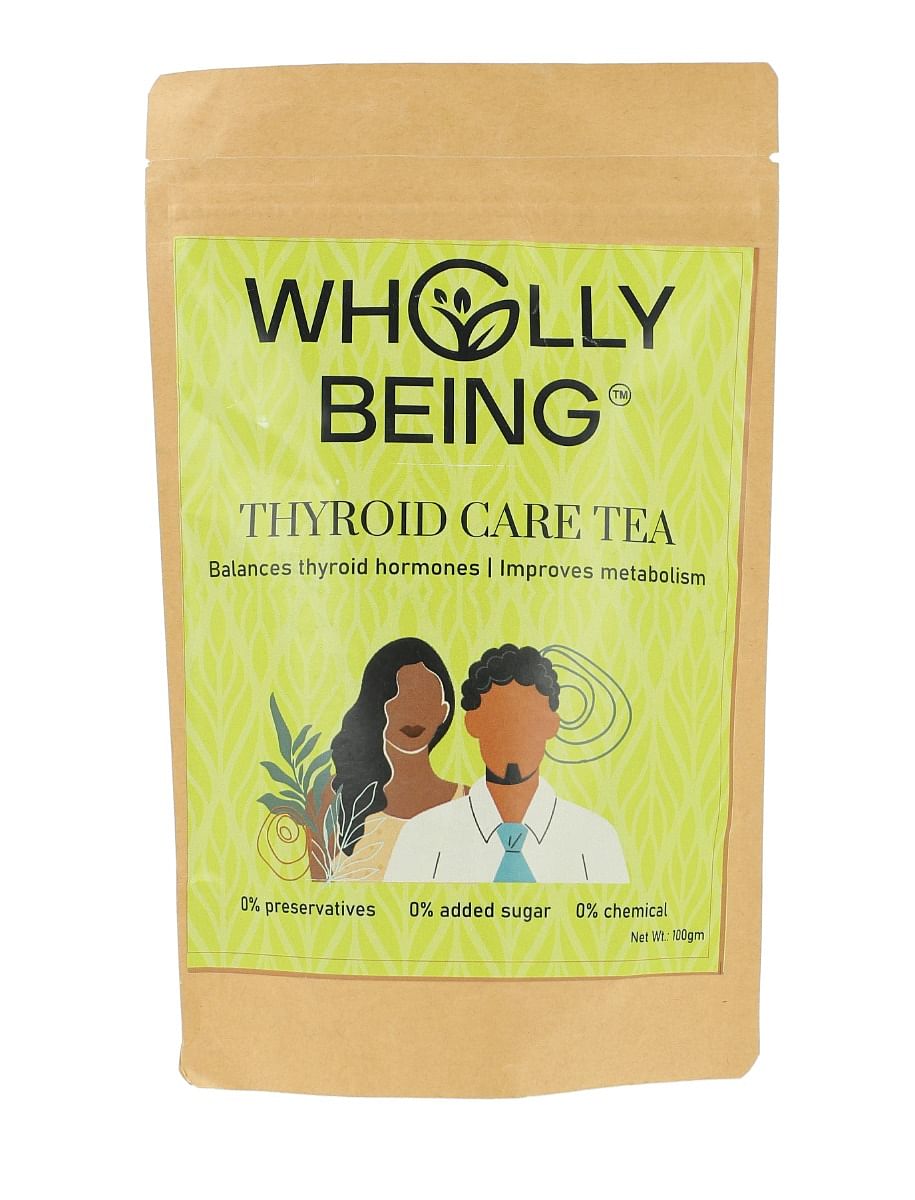 

Wholly Being Thyroid Care Tea for Hypothyroidism with Kanchnar, Gotu Kola, Flaxseed etc(100 gm)