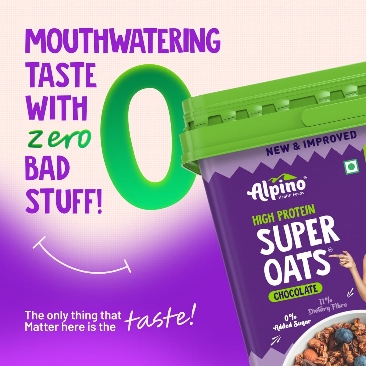 Alpino Peanut Butter Super Oats Chocolate Super Oats 1 Kg