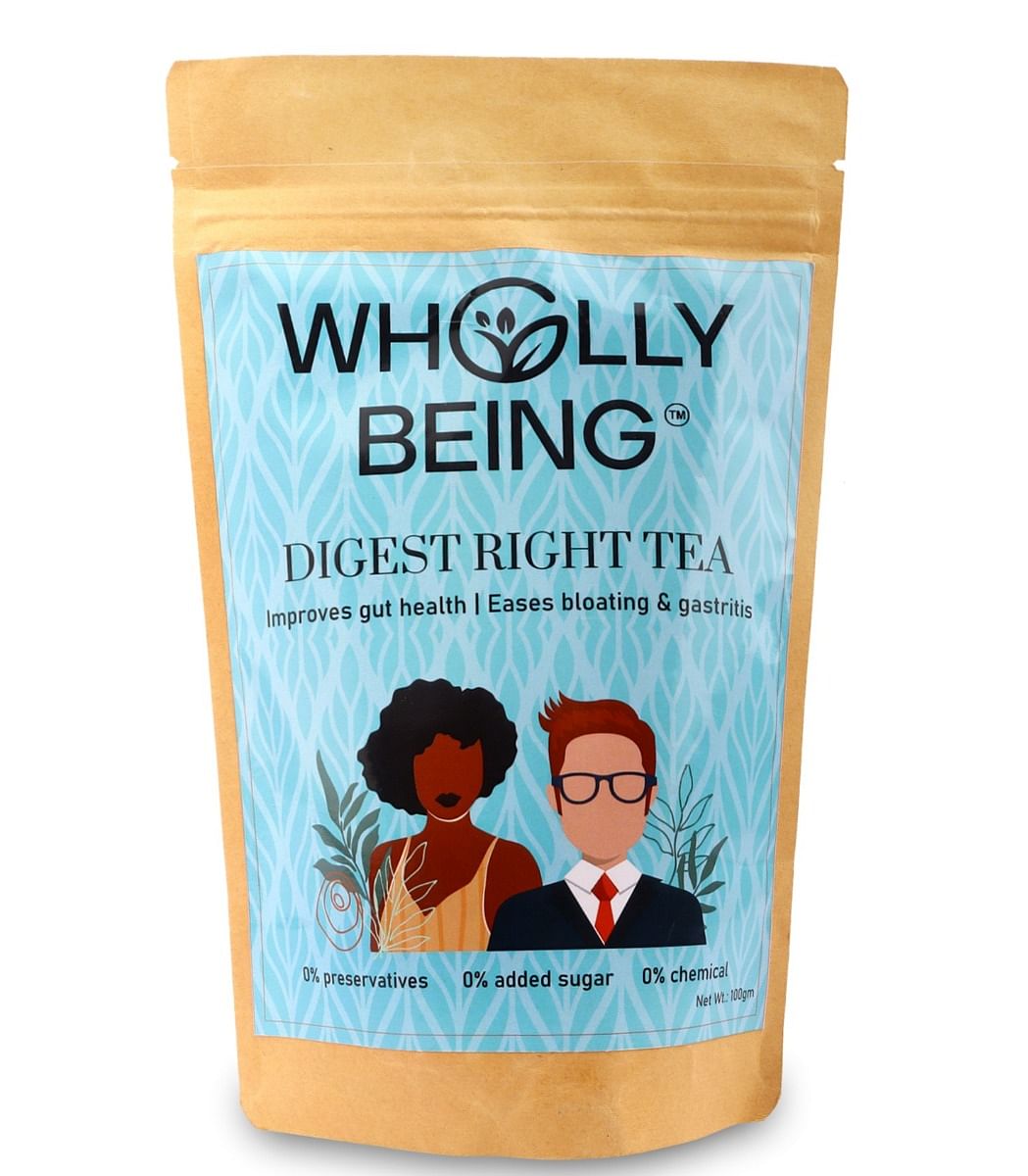 

Wholly Being-Digest Right Tea for better digestion & gut health with Anantmool, Moringa, star Anise etc (100gm)