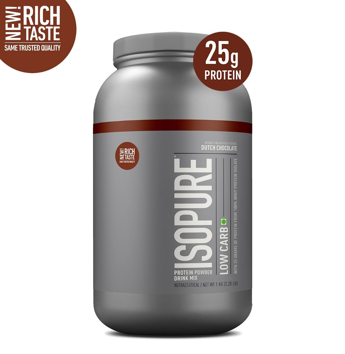 Isopure Low Carb Whey Protein Isolate Powder 1 Kg 25g Protein Dutch Chocolate Flavour Men