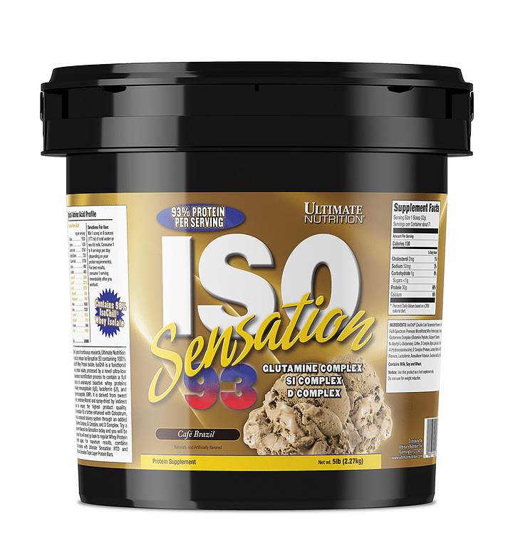 

Ultimate Nutrition ISO Sensation 5lb | 28 Serving | Cafe Brazil Flavour | 30g Protein | Muscle