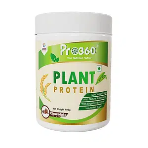 Pro360 Plant Based High Protein Powder (75g protein per 100g) for Men and Women, Lactose Free - 100% Vegan (Pea Protein, Brown Rice Protein, Green Tea Extracts) - 400g Chocolate Flavour