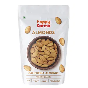 Happy Karma California Almonds 100g x 2  Badam Organic Dry fruits 100% natural Antioxidants Rich in vitamin E 