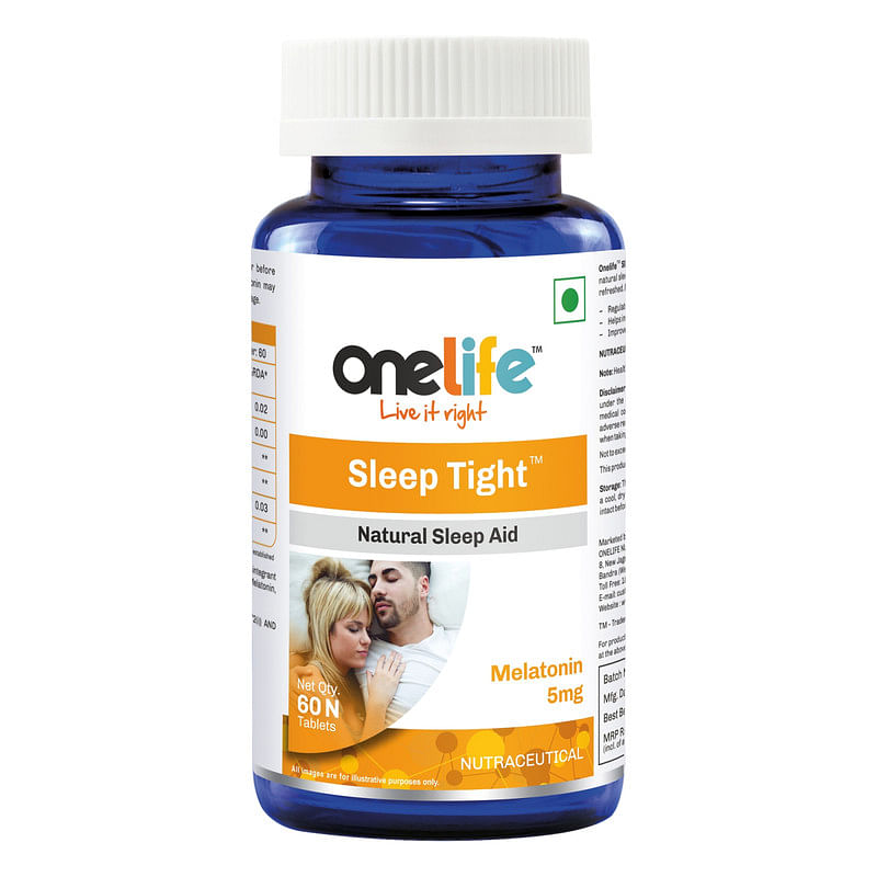 

Onelife Sleep Tight Melatonin 5mg Support Reduce Stress & Anxiety - Helps Improve Relaxation & Natural Sleep Cycle - 60 Tablets (Pack Of 1)