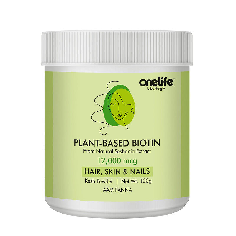 

Onelife Plant Based Biotin12000 mcg Natural Sesbania Extract For Better Hair, Skin and Nails 100gm