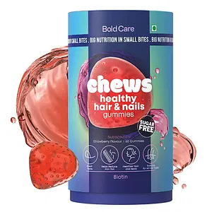Chews by Bold Care High Potency Biotin Hair Gummies for Stronger Hair, 60 gummies