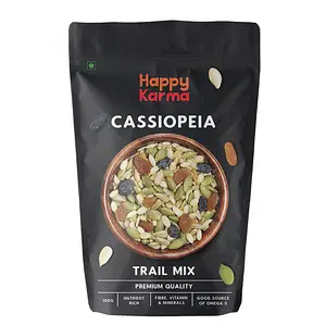 Happy Karma Cassiopeia Trail Mix 100g each (Pack of 2) | Superseeds | Nutritional Goodness | Healthy Snack | Pumpkin Seeds | Melon Seeds | Sunflower Seeds | Black Raisins | Gold Raisins