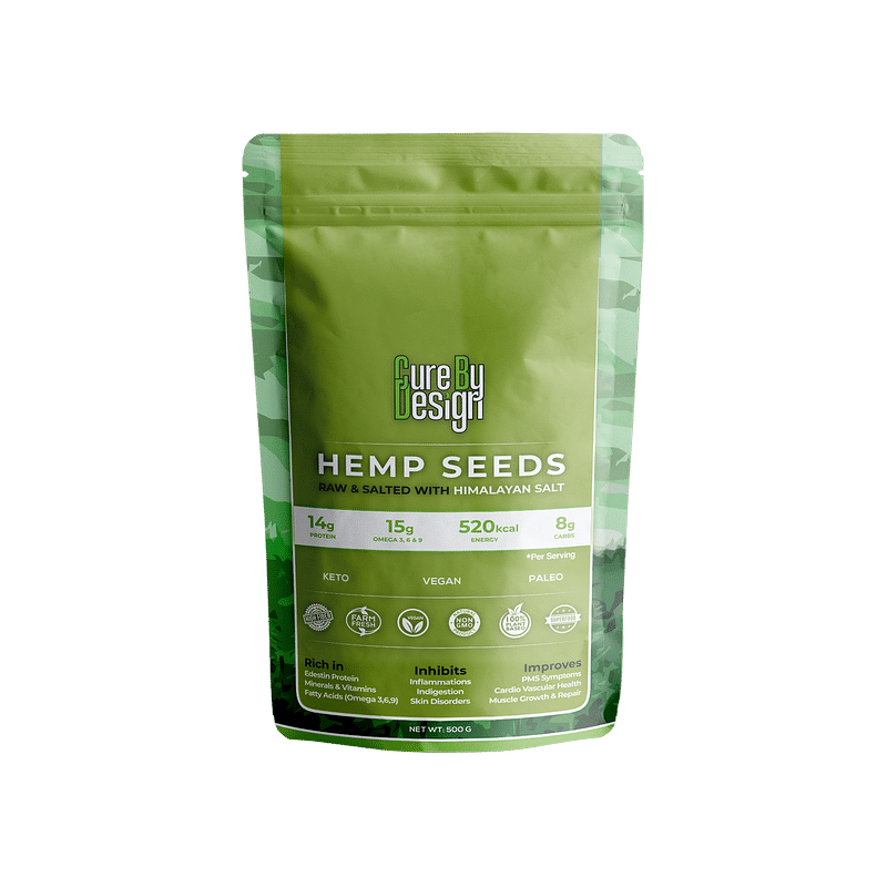 

Cure By Design Hemp Seed Toasted with Pink Salt - 500 gm