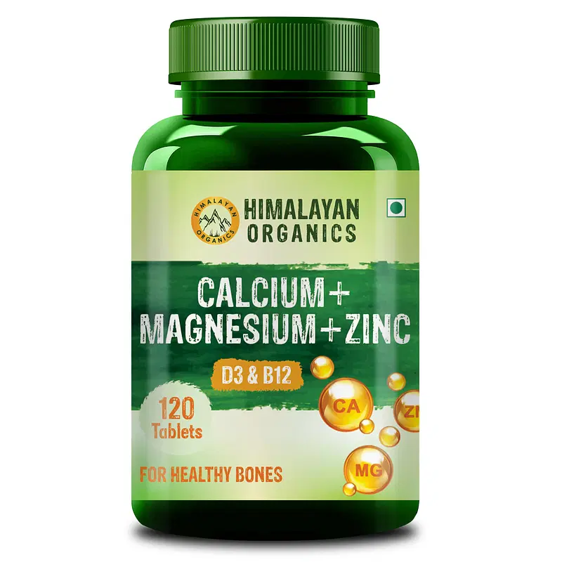 Onderzoek het Scarp Junior Himalayan Organics Calcium Magnesium Zinc Vitamin D3 & B12- 120 Vegetarian  Tablets