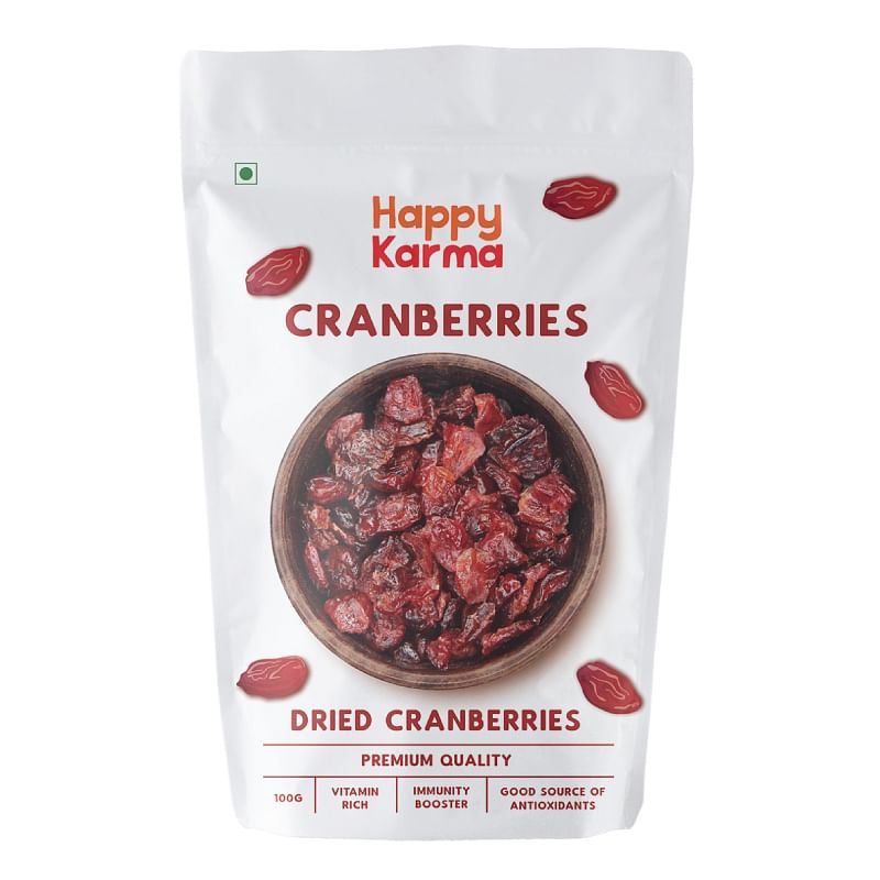 

Happy Karma Dried Cranberries 100g x 2 Dry Fruits 100% natural Rich in antioxidants