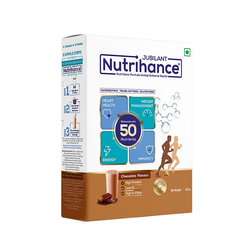 

Jubilant Nutrihance Complete Nutritional Drink in Chocolate Flavour, 50 Vital Nutrients Promotes Heart Health, Immunity Building, Weight Managemen...