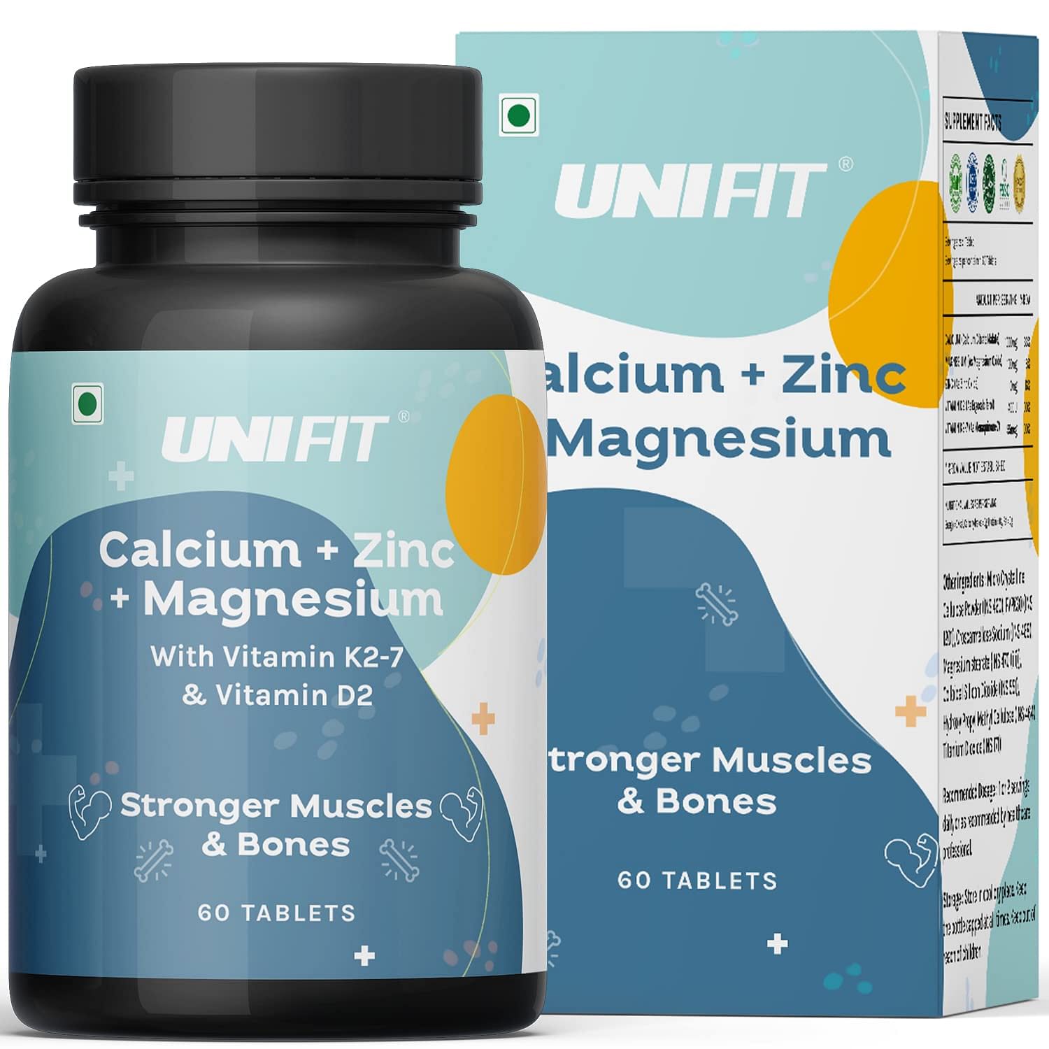 

UNIFIT Calcium Tablets 1000mg for Women and Men | Calcium Magnesium Zinc Tablets with Vitamin D2 & Vitamin K2-7 for Bone Health, Strong Muscles & J...