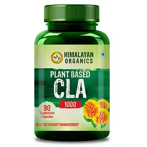 Himalayan Organics Plant Based CLA 1000 Safflower Oil Extract Fat Burner Supplement | Immunity Booster, Weight Management, Lean Muscle Mass | Good For Men And Women -90 Veg Capsules
