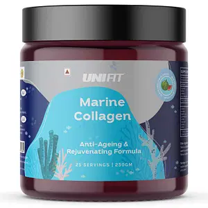 UNIFIT Pure Korean Marine Collagen Skin Powder-250gm with Vitamin C, Hyaluronic Acid and Probiotics for Glowing and Healthy Skin-Hydrolyzed Type 1&3 Collagen Powder Watermelon Flavor (25 Servings)