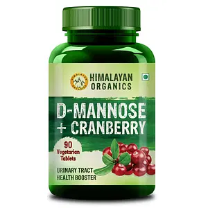 Himalayan Organics D-MANNOSE + CRANBERRY Antioxidant | 90 Tablets | Kidney Health | Urinary Tract
