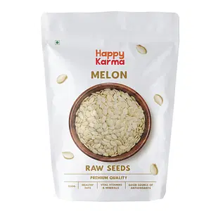 Happy Karma Melon Seeds 350g Kharbhuja Beej Healthy Snacks Rich in Protien Edible Raw and Organic Seeds