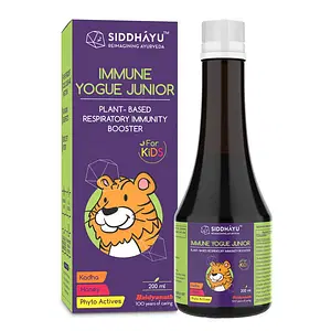 Siddhayu Immune Yogue Junior | Natural Ayurvedic Immunity Booster for Kids| Ayurvedic Medicine for Kids | Kadha with Honey for Cold and Cough 200 ml X 1 (Pack of 1)