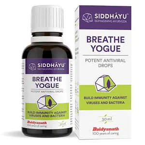 Siddhayu Breathe Yogue Mask Drops (From the house of Baidyanath) | Antiviral Aromatic Essential Oil | Mask Drops | Antiviral | Anti Viral 30 Ml