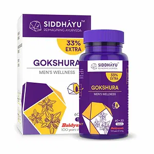 Siddhayu Gokshura Tablet | Mens Wellness | Tribulus Terrestris | Enhances Immunity-Boosting and Strength | 60 + 20 Tablets (20 Pills Free)