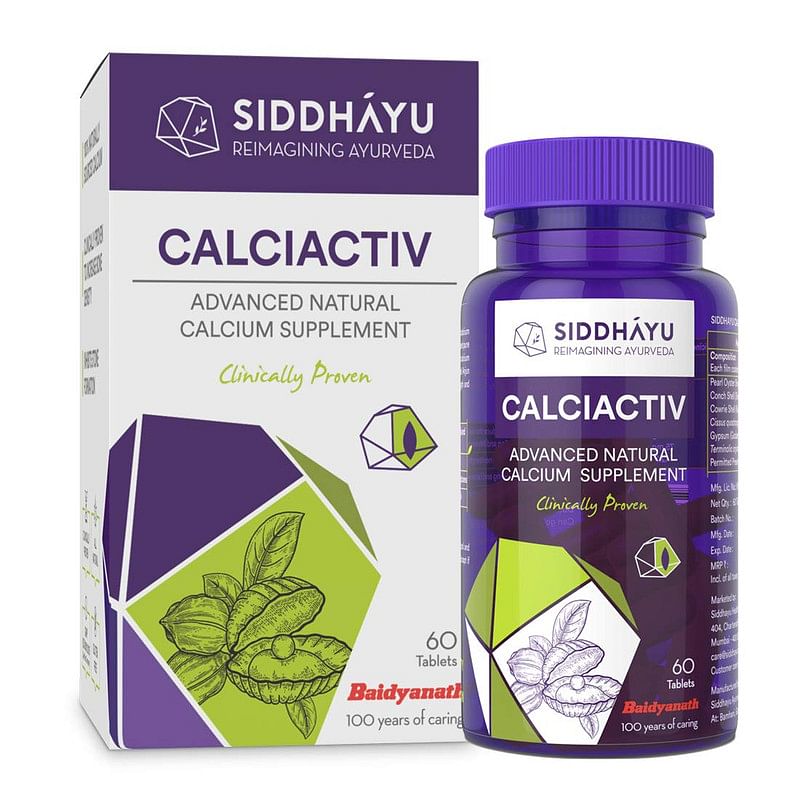 

Siddhayu Calciactiv | Natural Calcium Supplement For Women | Ayurvedic Calcium Tablets For Men | For Bone Health | Joint Health I 60 Tablets