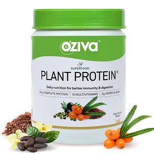 Oziva Superfood Plant Protein Powder For Men & Women | Coco Vanilla 500G | 20G Of Complete Vegan Protein Powder With Essential Vitamins & Minerals For Boosting Immunity & Digestion
