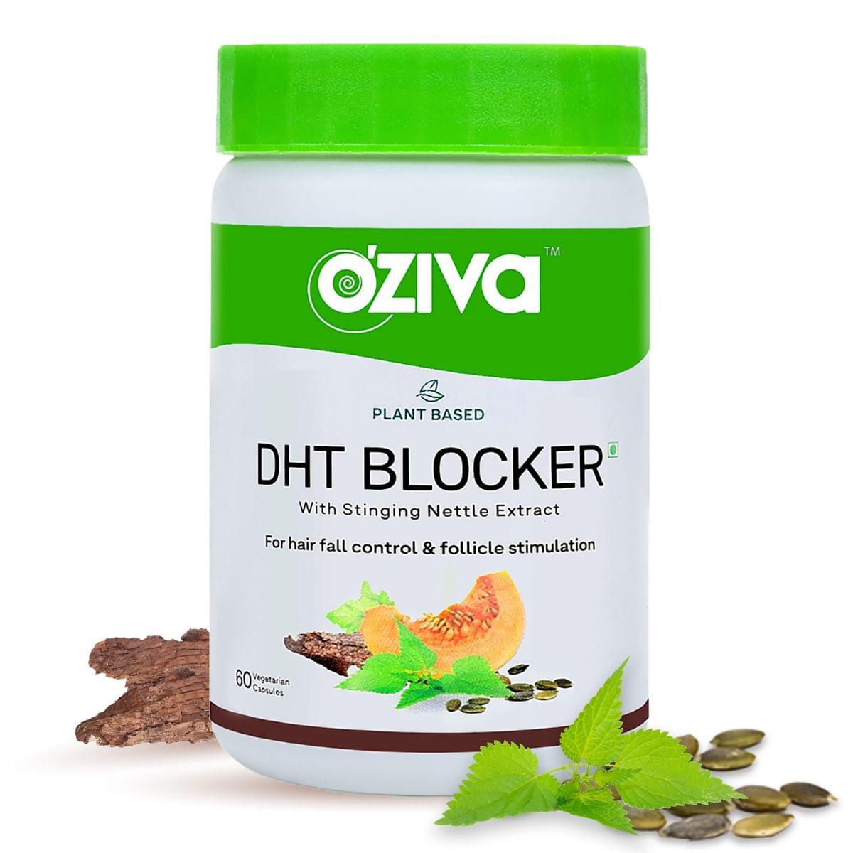 Oziva Plant Based Dht Blocker, 60 Capsules (Stinging Nettle, Beta Sitosterol, & Pine Bark), Controls Hairfall & Stimulates Follicles, Certified Clean & Vegan-image-10