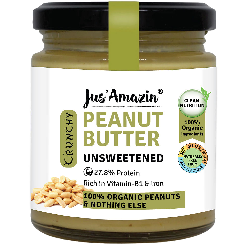 

Jus Amazin CRUNCHY Organic Peanut Butter - Unsweetened (200g)